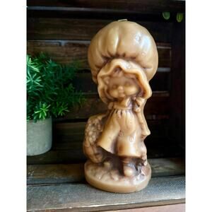 Vintage 1970s Hallmark Holly Hobbie Figural Candle, Retro Girl Wax Candle
